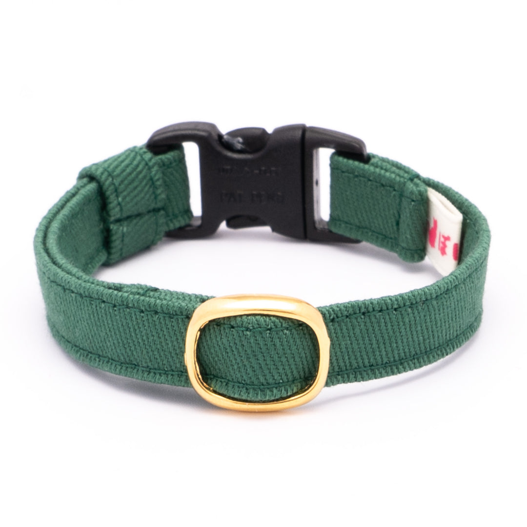 猫首輪 MUJIコットンツイル エバーグリーン【限定色】