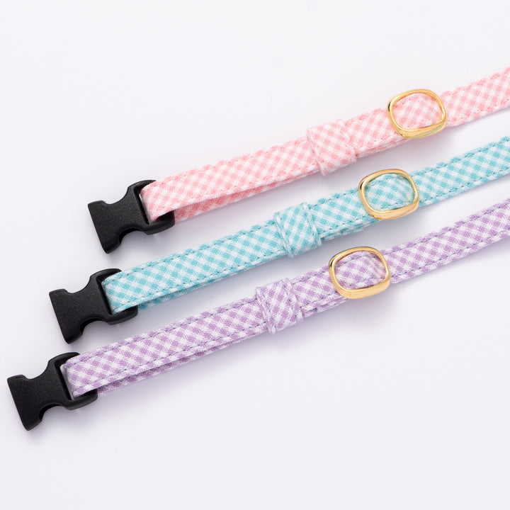 猫首輪 ギンガムチェック(新タイプ) ミントグリーン
