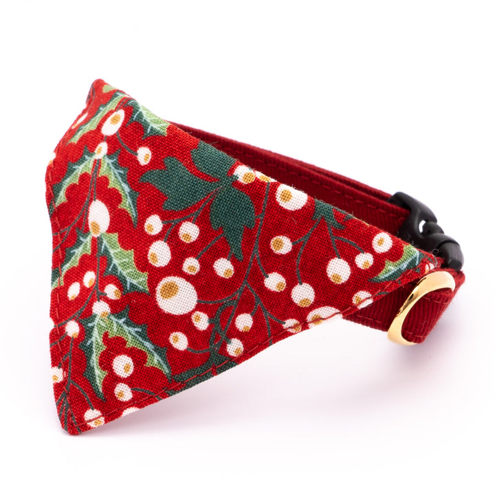 バンダナ付き猫首輪 クリスマス ベリー レッド