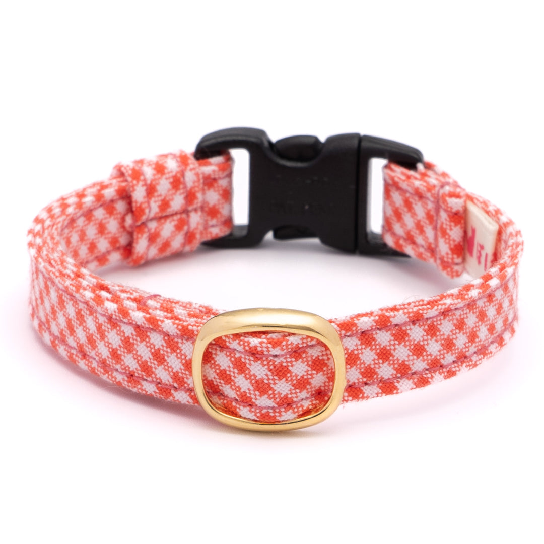 猫首輪 ギンガムチェック(新タイプ) トマトレッド
