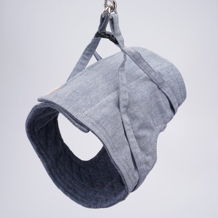 猫に優しいベスト型ハーネス・リード付き ダンガリー ブルー