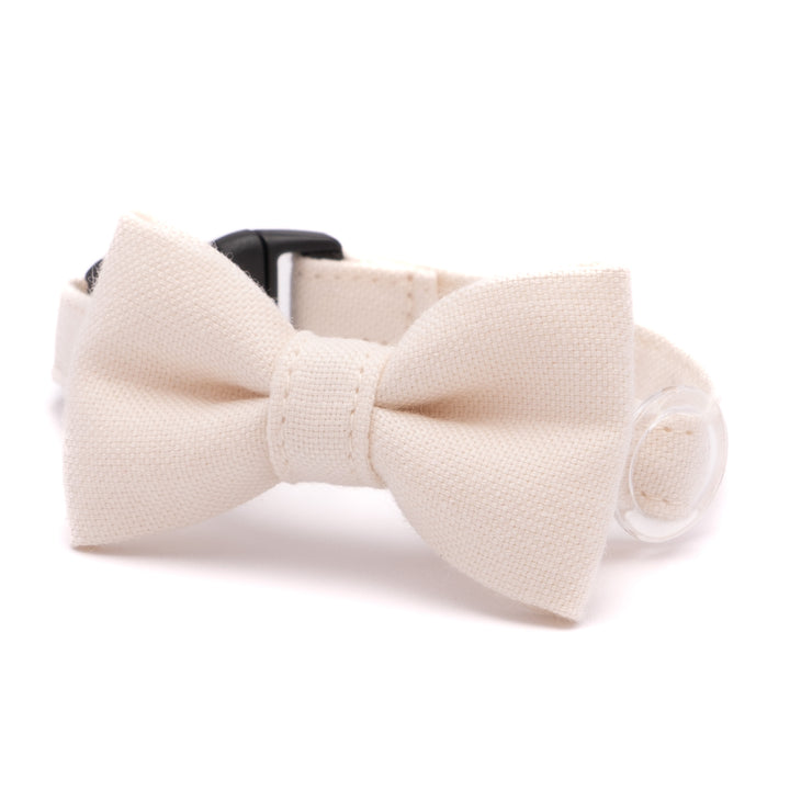 リボン付き猫首輪 オールコットン・金属アレルギー対応 無着色