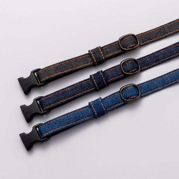 猫首輪 岡山児島デニム ブルー