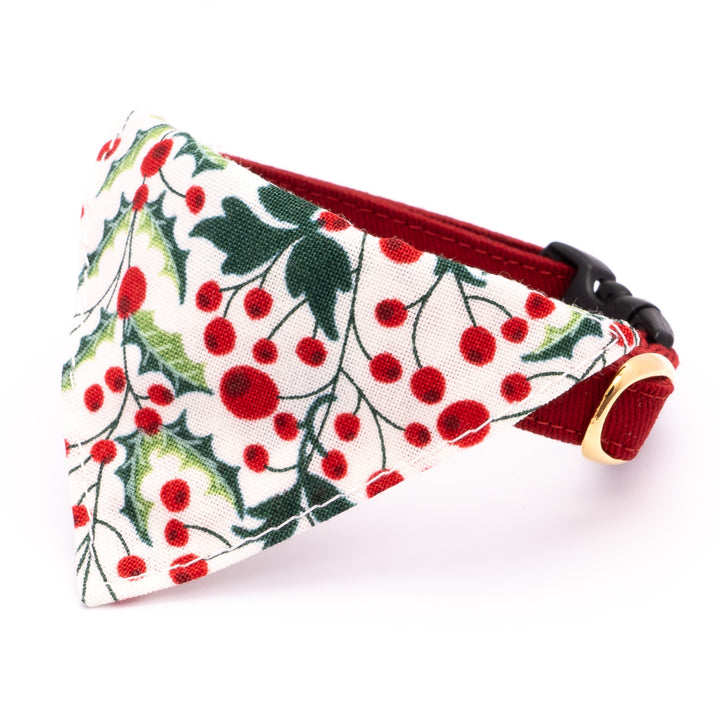 バンダナ付き猫首輪 クリスマス ベリー オフホワイト