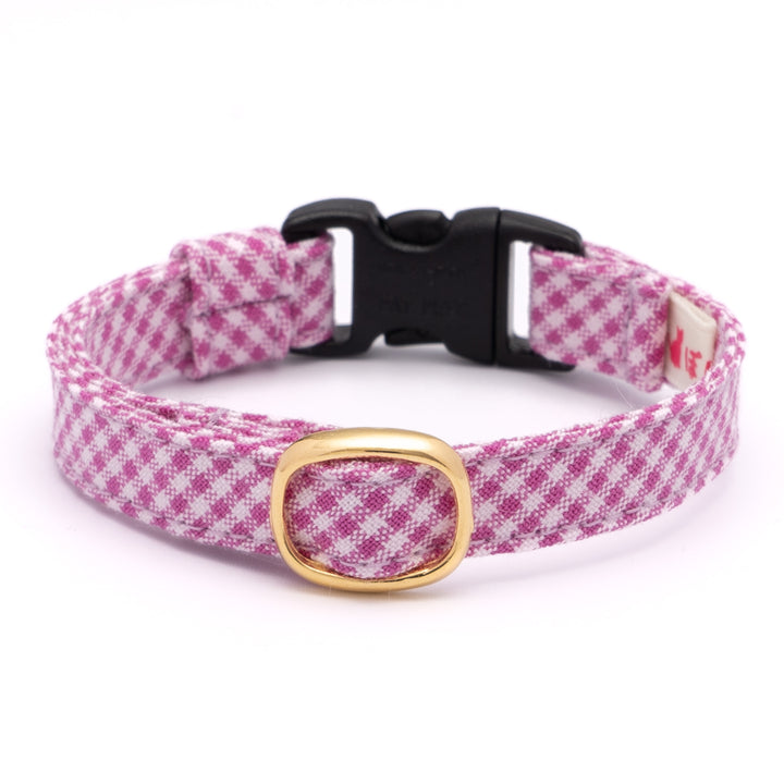 猫首輪 ギンガムチェック(新タイプ) ラズベリー