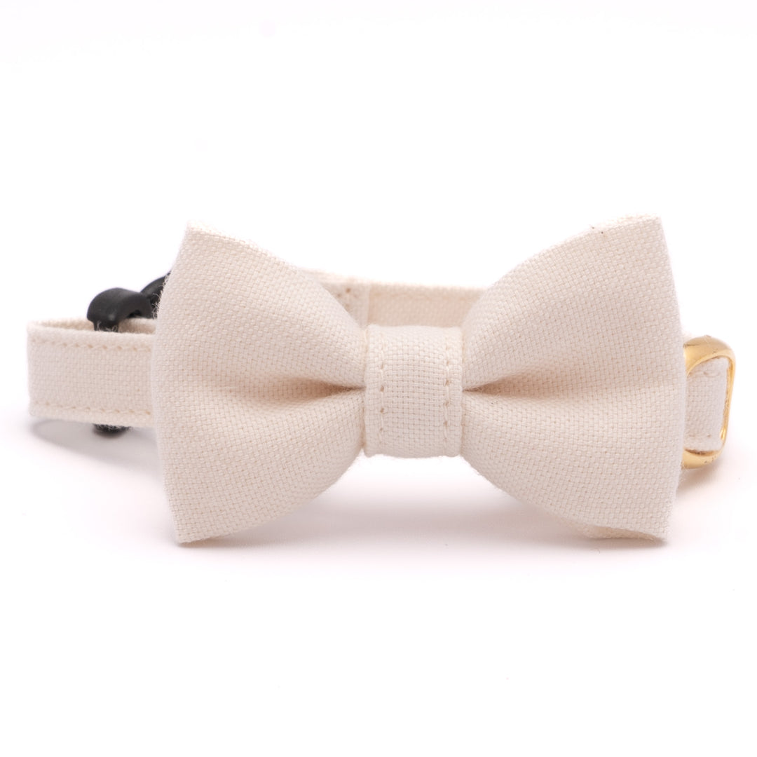 リボン付き猫首輪 オールコットン 無着色