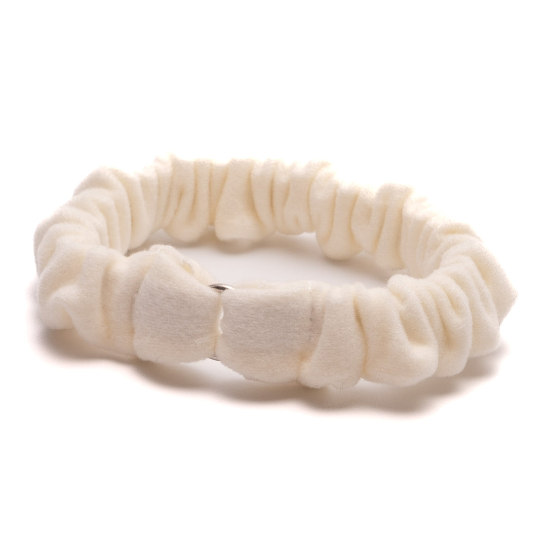 シュシュ猫首輪 ウルトラストレッチ 無地 オフホワイト