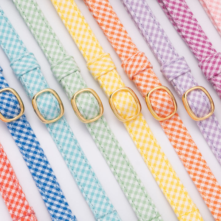 猫首輪 ギンガムチェック(新タイプ) ラズベリー