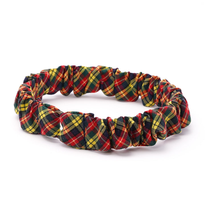 シュシュ猫首輪 播州織タータンチェック イエロー