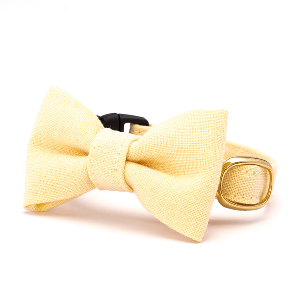 Cat Collar with Ribbon - MUJI Cotton Plain - Egg Cat Collar with Ribbon - MUJI Cotton Plain - Egg