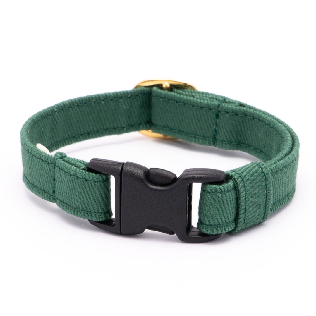 猫首輪 MUJIコットンツイル エバーグリーン【限定色】