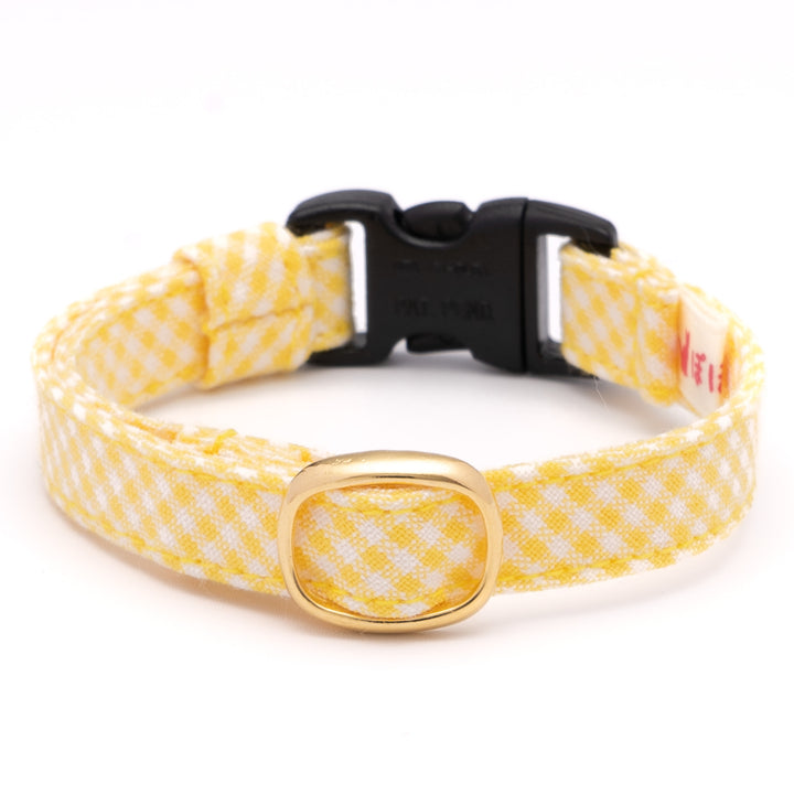 猫首輪 ギンガムチェック(新タイプ) イエロー