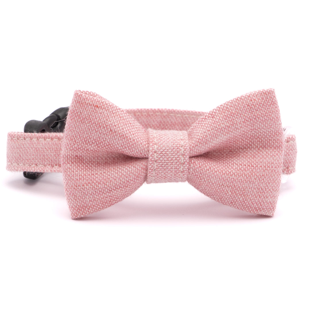 リボン付き猫首輪 オールコットン・金属アレルギー対応 レッド