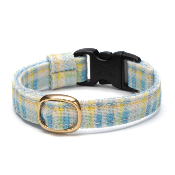 グラフィック猫首輪 春色チェック ブルー【限定モデル】 グラフィック猫首輪 春色チェック ブルー【限定モデル】