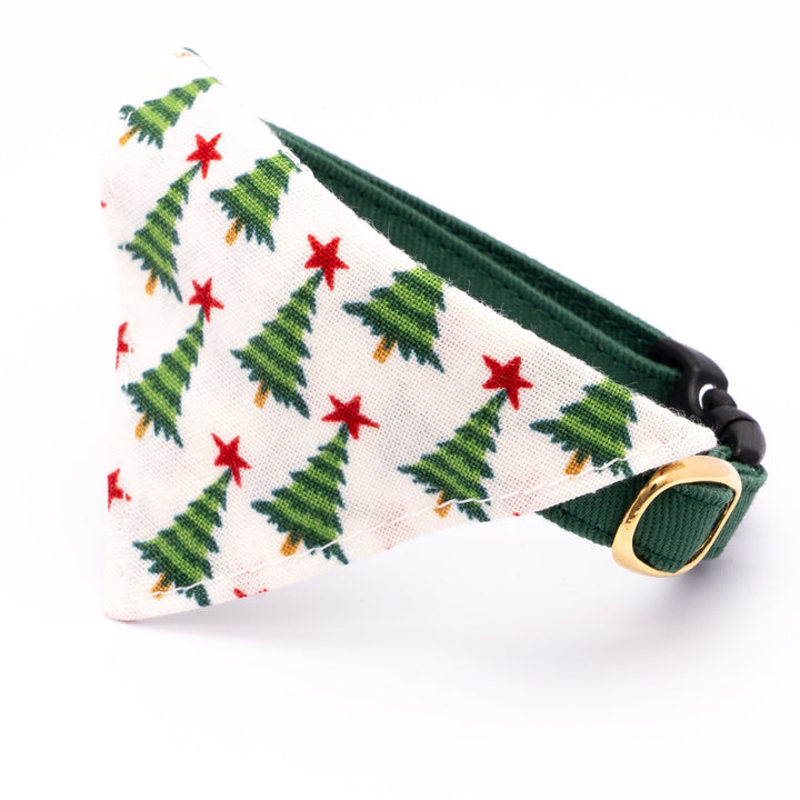 バンダナ付き猫首輪 クリスマス もみの木 オフホワイト