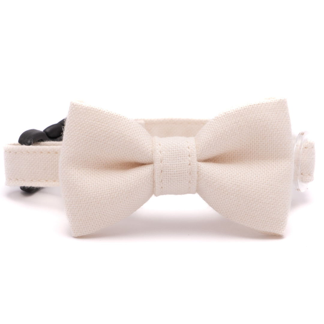 リボン付き猫首輪 オールコットン・金属アレルギー対応 無着色