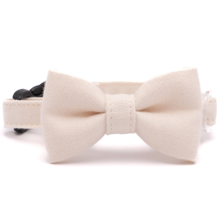 リボン付き猫首輪 オールコットン・金属アレルギー対応 無着色