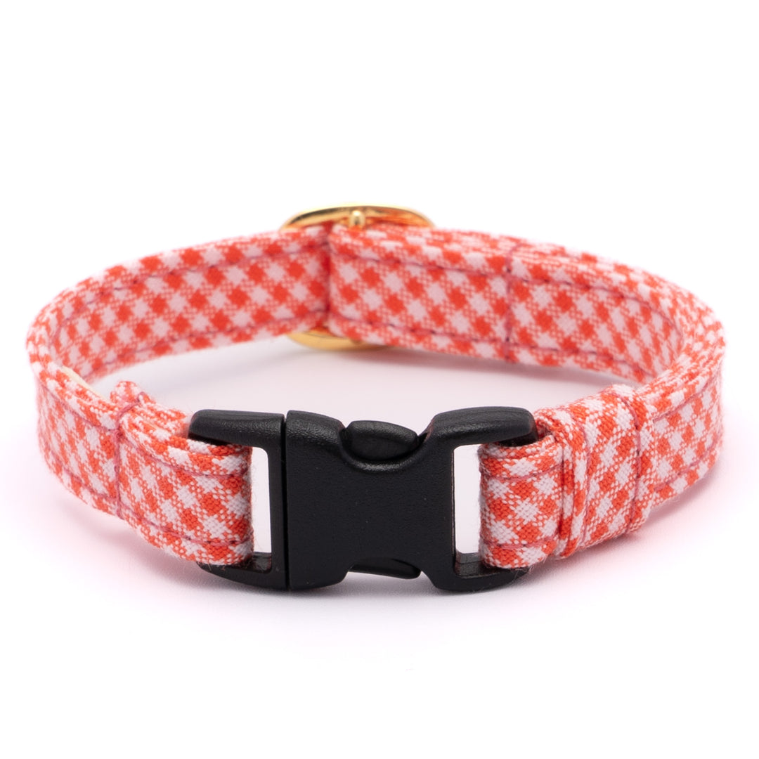 猫首輪 ギンガムチェック(新タイプ) トマトレッド