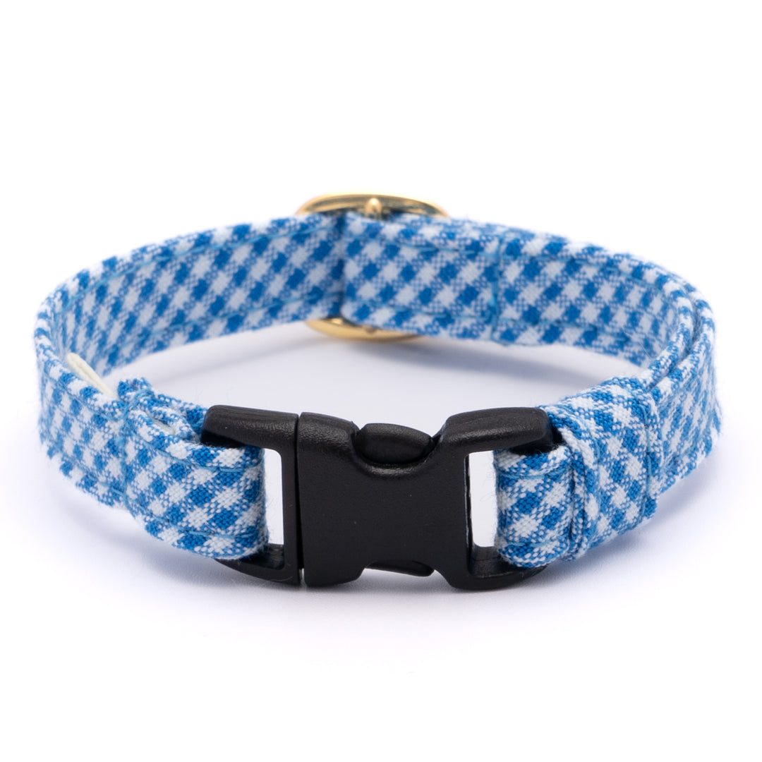 猫首輪 ギンガムチェック(新タイプ) ブルー