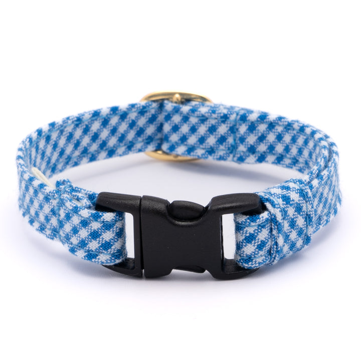 猫首輪 ギンガムチェック(新タイプ) ブルー