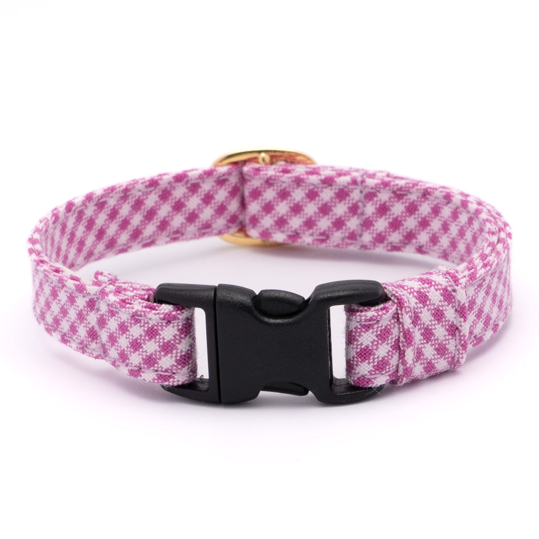 猫首輪 ギンガムチェック(新タイプ) ラズベリー