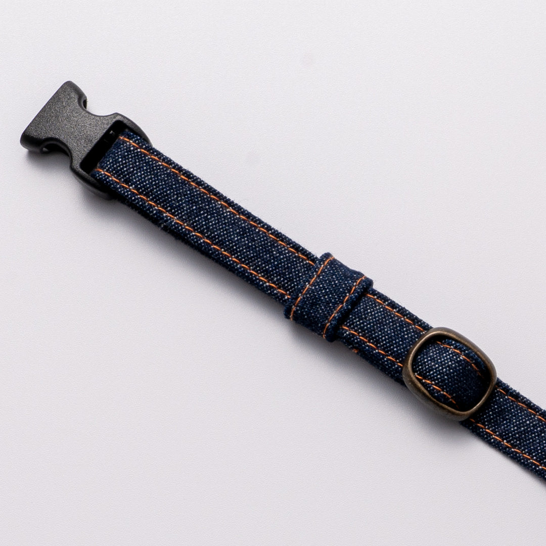 猫首輪 岡山児島デニム ネイビー