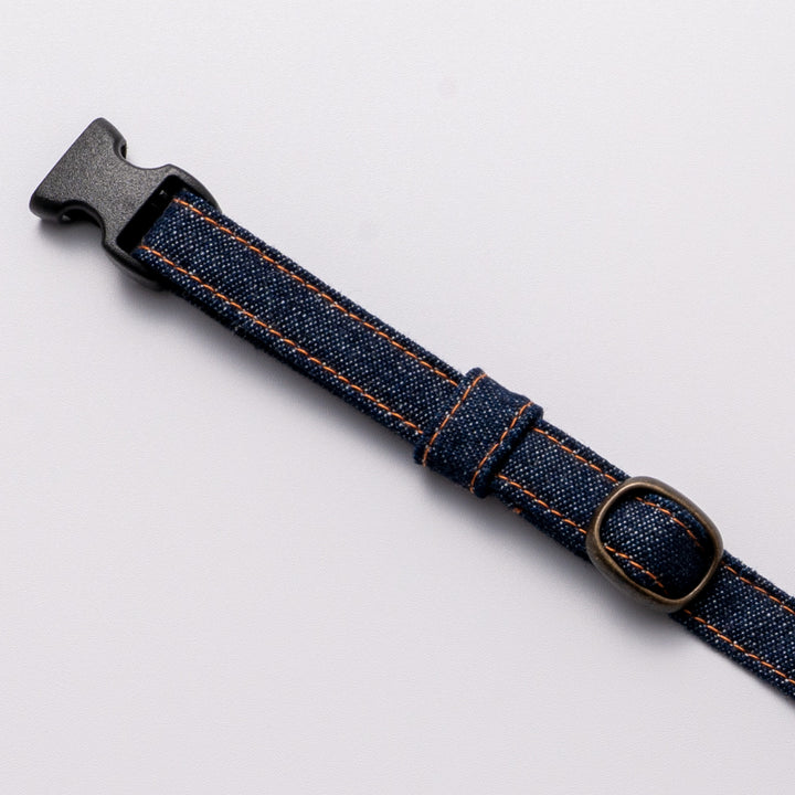 猫首輪 岡山児島デニム ネイビー