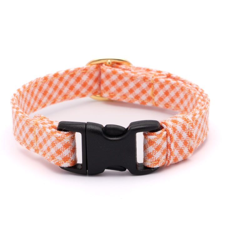 猫首輪 ギンガムチェック(新タイプ) オレンジ