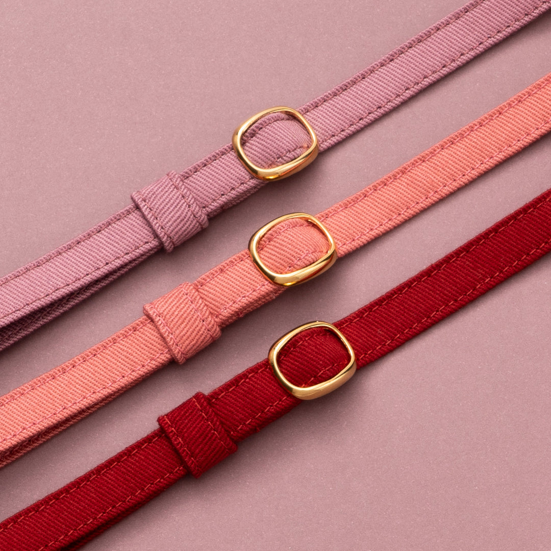 猫首輪 MUJIコットンツイル ボルドー【限定色】