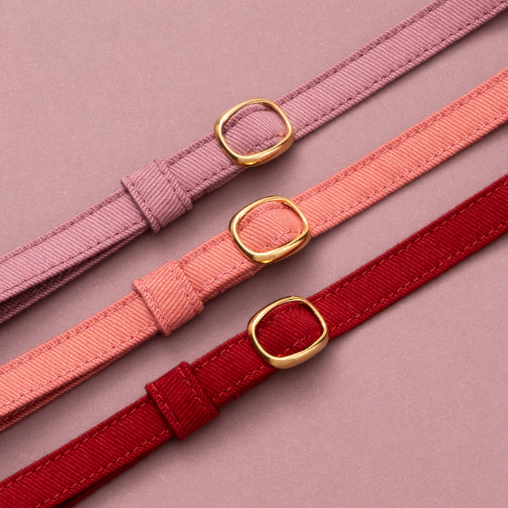 猫首輪 MUJIコットンツイル ボルドー【限定色】