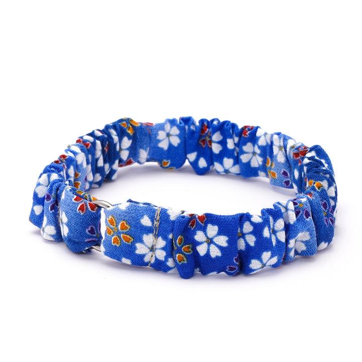 シュシュ猫首輪 はんなり桜 ブルー