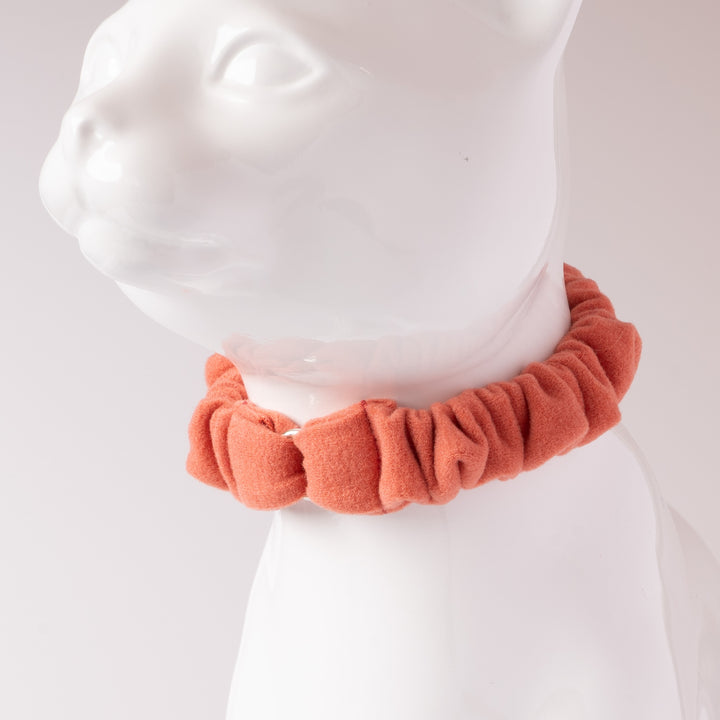 シュシュ猫首輪 ウルトラストレッチ 無地 オレンジ