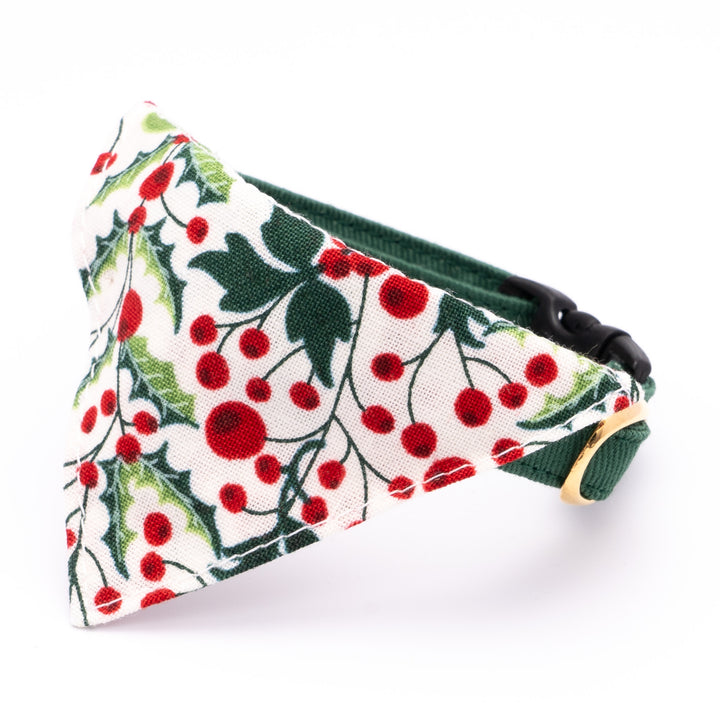 バンダナ付き猫首輪 クリスマス ベリー オフホワイト