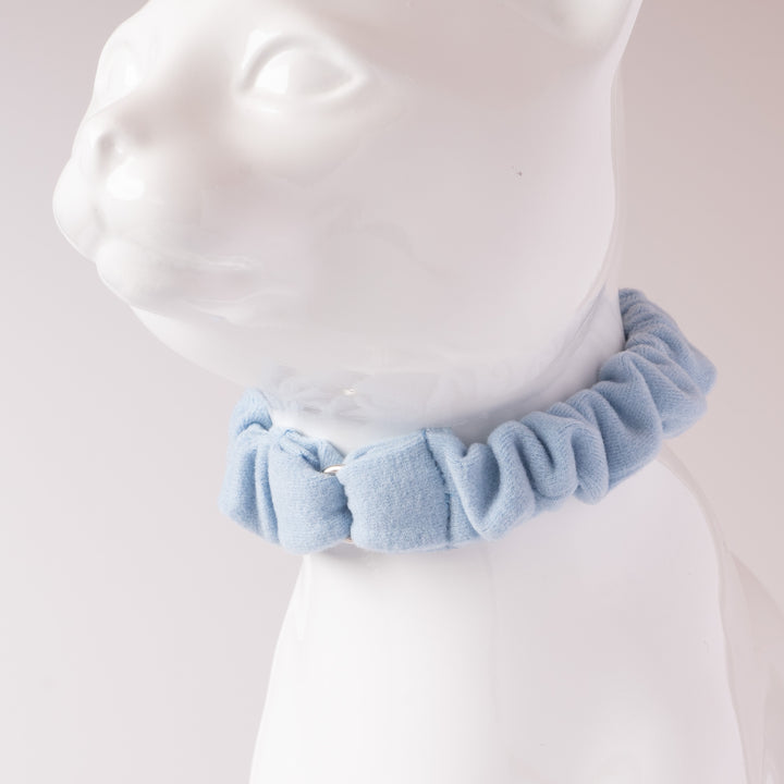 シュシュ猫首輪 ウルトラストレッチ 無地 ライトブルー
