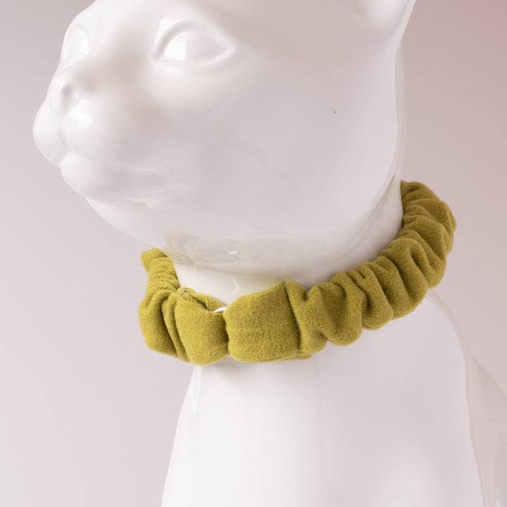 シュシュ猫首輪 ウルトラストレッチ 無地 グリーン