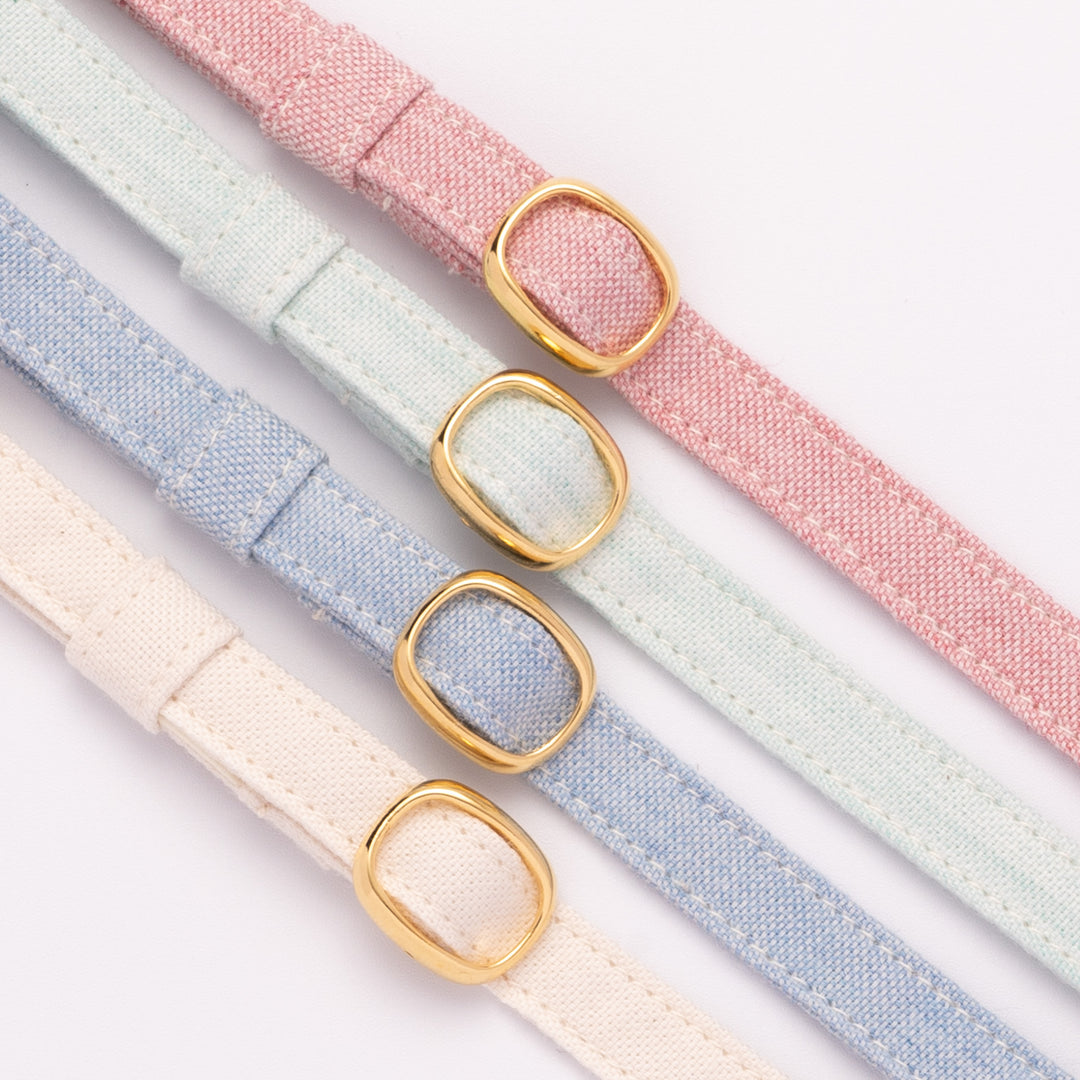 猫首輪 オールコットン ブルー