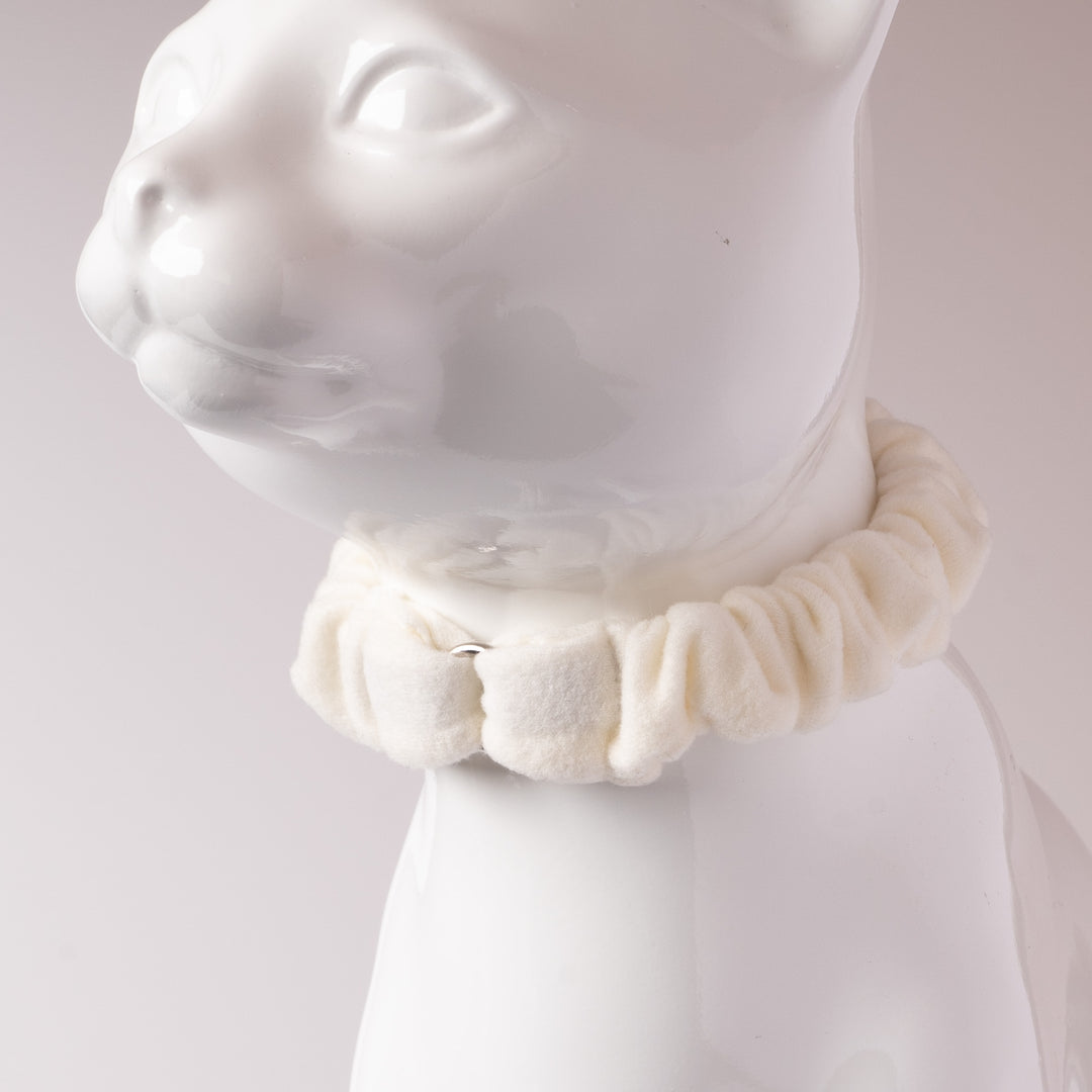 シュシュ猫首輪 ウルトラストレッチ 無地 オフホワイト