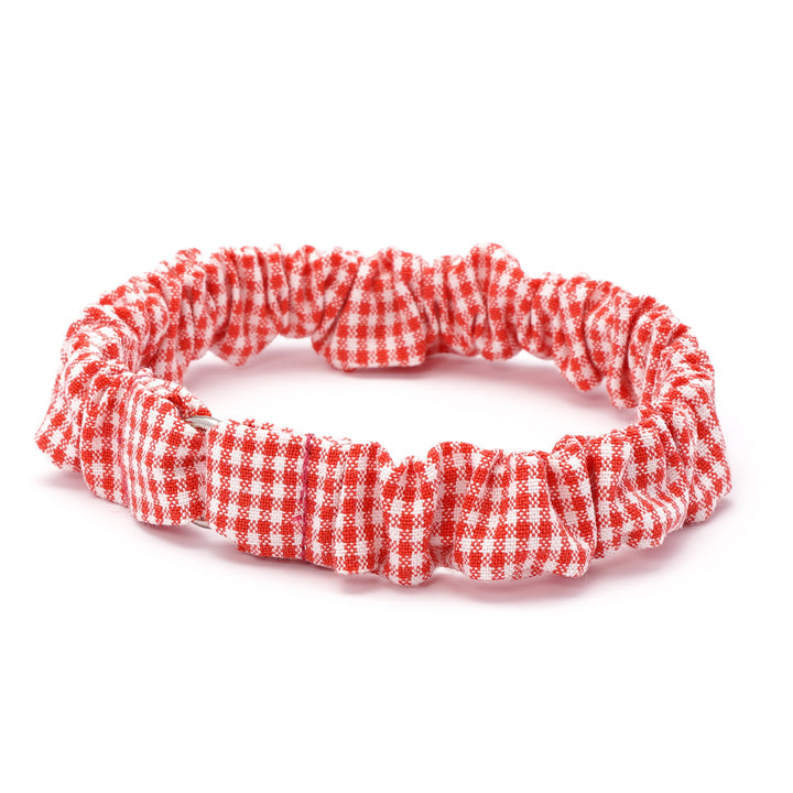 シュシュ猫首輪 ギンガムチェック トマトレッド