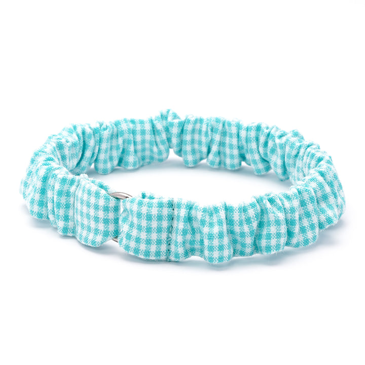 シュシュ猫首輪 ギンガムチェック ミントグリーン