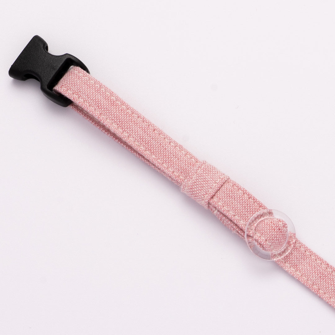 猫首輪 オールコットン・金属アレルギー対応 レッド