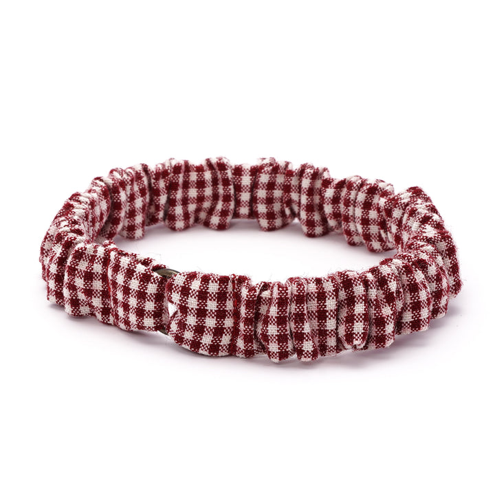 シュシュ猫首輪 クラシックギンガム ローズ