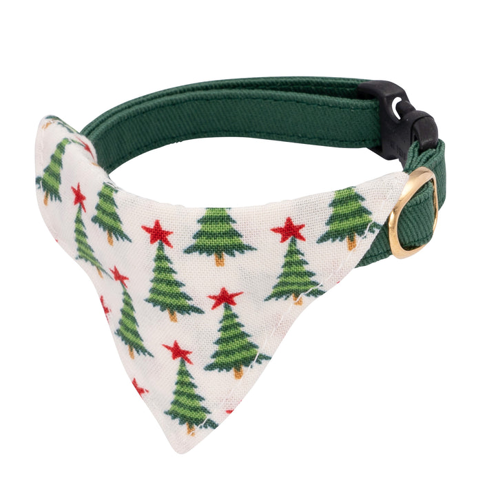 バンダナ付き猫首輪 クリスマス もみの木 オフホワイト
