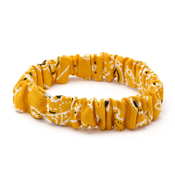 シュシュ猫首輪 ペイズリー イエロー シュシュ猫首輪 ペイズリー イエロー