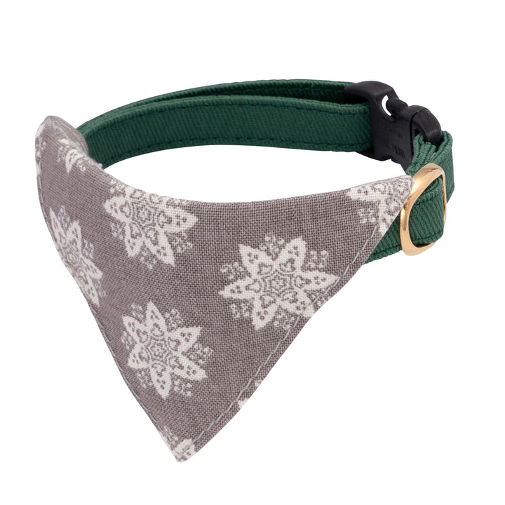 バンダナ付き猫首輪 クリスマス ヘキサゴン グレー