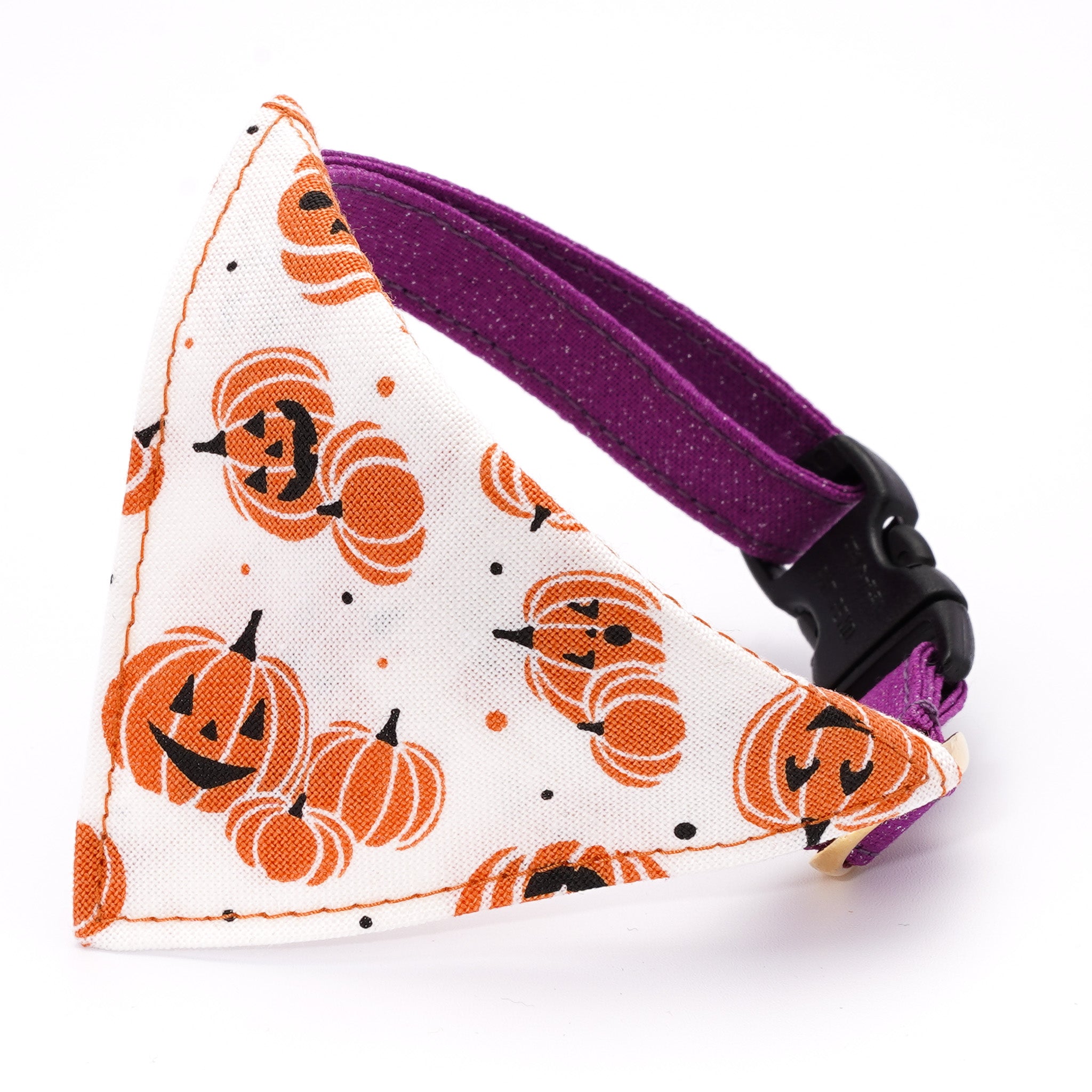 バンダナ付き猫首輪 ハロウィン ジャック・オー・ランタン ホワイト