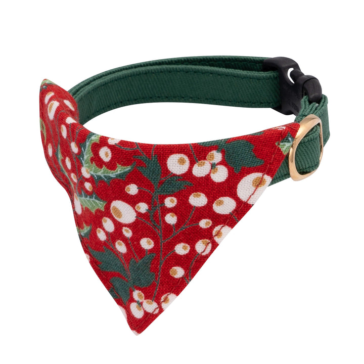 バンダナ付き猫首輪 クリスマス ベリー レッド