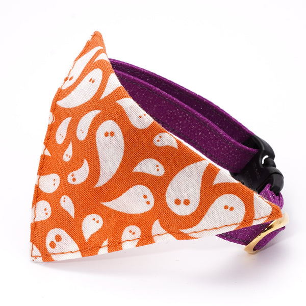 バンダナ付き猫首輪 ハロウィン ゴースト オレンジ バンダナ付き猫首輪 ハロウィン ゴースト オレンジ