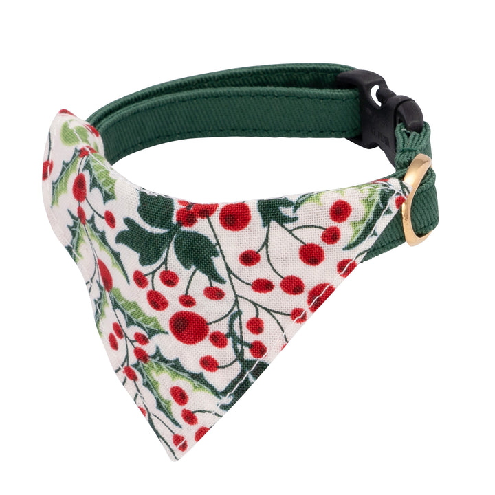 バンダナ付き猫首輪 クリスマス ベリー オフホワイト