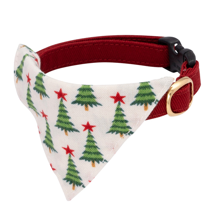 バンダナ付き猫首輪 クリスマス もみの木 オフホワイト