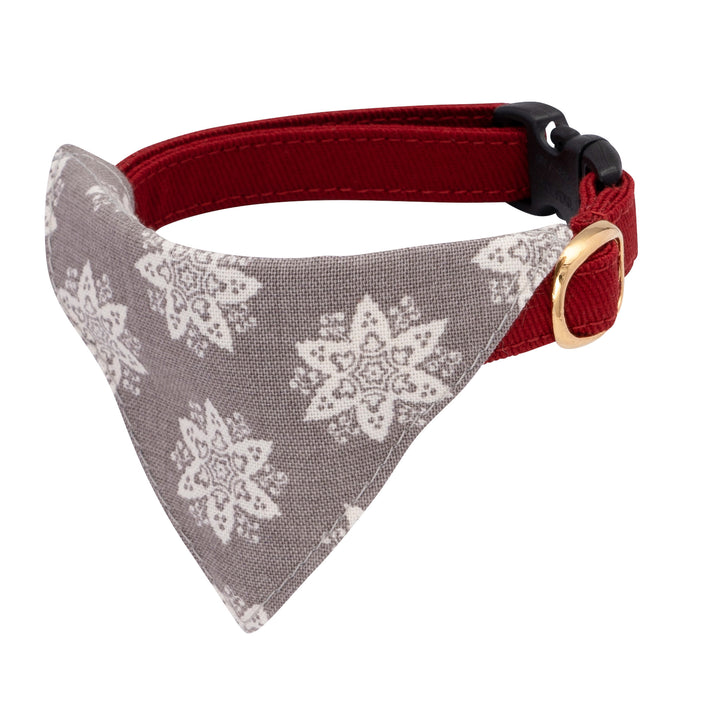 バンダナ付き猫首輪 クリスマス ヘキサゴン グレー